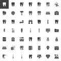 Dentist tools vector icons set