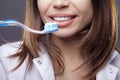 Dentist tooth brushing Royalty Free Stock Photo