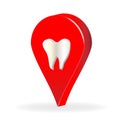 Dentist tooth business location vector icon