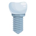 Dentist Tooth Implant Icon Cartoon Vector. Dental Crown
