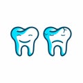 Dentist Tooth Logo, Good and bad tooth