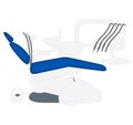 Dentist treatment chair, dentist treatment unit dentist chair. Illustration, graphic