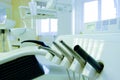 Dentist treatment room with medical equipment