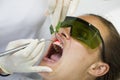 Dentist using a modern diode dental laser