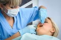 Dentist at work, anaesthesia injection