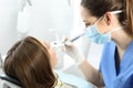 Dentist working with a patient