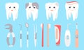 Dentistry banner on blue background.