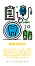 Dentistry banner, outline style