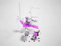 Modern semi-automatic dental chair light purple with equipment f