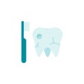 Dentistry, brush, dentist, doctor, hospital, teeth, tooth color icon