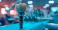 Dentistry concept, artificial implant, replacement of a diseased tooth, private clinic - AI generated image Royalty Free Stock Photo