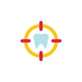 Dentistry, dentist, doctor, hospital, target, teeth, tooth color icon