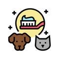 dentistry domestic pets color icon vector illustration