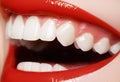 Dentistry. Happy smile, healthy white teeth, laugh Royalty Free Stock Photo