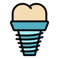 Dentistry implant icon vector flat