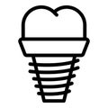 Dentistry implant icon outline vector. Dental care