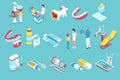 Dentistry Isometric Elements Set Royalty Free Stock Photo