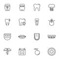 Dentistry orthodontics line icons set Royalty Free Stock Photo