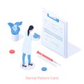 Dentistry patients card. Dentist examines dental tomograms on digital stomatology document