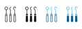 Dentistry Professional Equipment Pictogram Collection. Dental Medical Instruments Silhouette and Line Icon Set Royalty Free Stock Photo