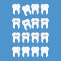 Dentistry set illustration align teeth braces flat