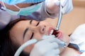 Dentistry and teeth healthcare. Dentist check-up teeth for Asian patient. Doctor working in dental clinic