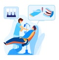 Dentistry treatment, dental care by medical brace vector illustration. Tooth hygiene, cartoon mouth with braces isolated