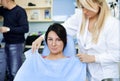 Dentists assistant and female patient