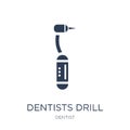 Dentists drill tool icon. Trendy flat vector Dentists drill tool