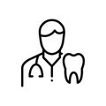 Black line icon for Dentists, dental and surgeon Royalty Free Stock Photo