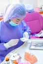 Dentists prepare tools for dentistry. Healthcare concept at dental clinic