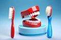 Denture cleaning toothbrush mouth oral hygiene care wellness