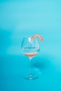 A denture in a glass of water. Dental prosthesis care. Full removable plastic denture of the jaws. Two acrylic dentures. Royalty Free Stock Photo