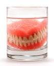 Dentures in the glass Royalty Free Stock Photo