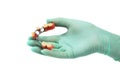 Dentures on a hand Royalty Free Stock Photo
