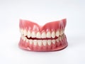 Dentures on a white background, sample jaw