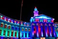 Denver City and County Building illuminated at night, Colorado. Royalty Free Stock Photo