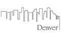Denver city one line drawing abstract background with cityscape