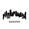 Denver city skyline. Negative space city silhouette.