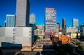 Denver Colorado Skyline Cityscape with Deep Blue Sky Royalty Free Stock Photo