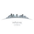 Denver Colorado city skyline silhouette white background