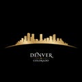 Denver Colorado city skyline silhouette black background