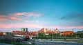 Denver, Colorado downtown skyline at sunset Royalty Free Stock Photo