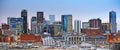 Denver Colorado downtown skyline at sunset Royalty Free Stock Photo