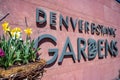 Denver, Colorado - 4.2022 - Entrance sign to the Botanical Garden.