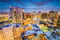 Denver, Colorado, USA downtown cityscape rooftop view at dusk Royalty Free Stock Photo