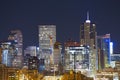 Denver downtown skyline at night, Colorado, USA Royalty Free Stock Photo