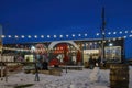 Night snowy view of the beauitful graffiti of RiNo Art District