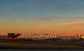 Denver International Airport at dusk Royalty Free Stock Photo