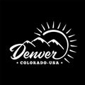 Denver. Black and white lettering design. Decorative inscription. Denver Colorado vector and illustration.